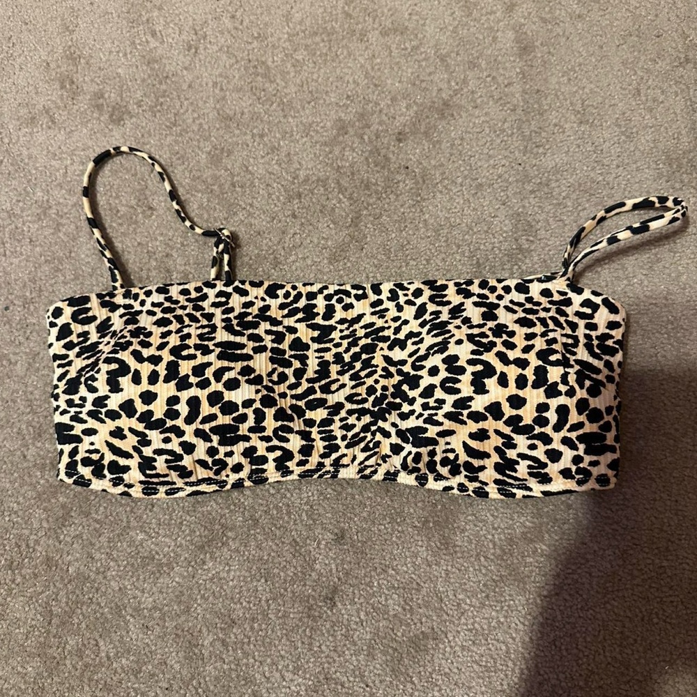 Hollister Cream and Black Swim Top